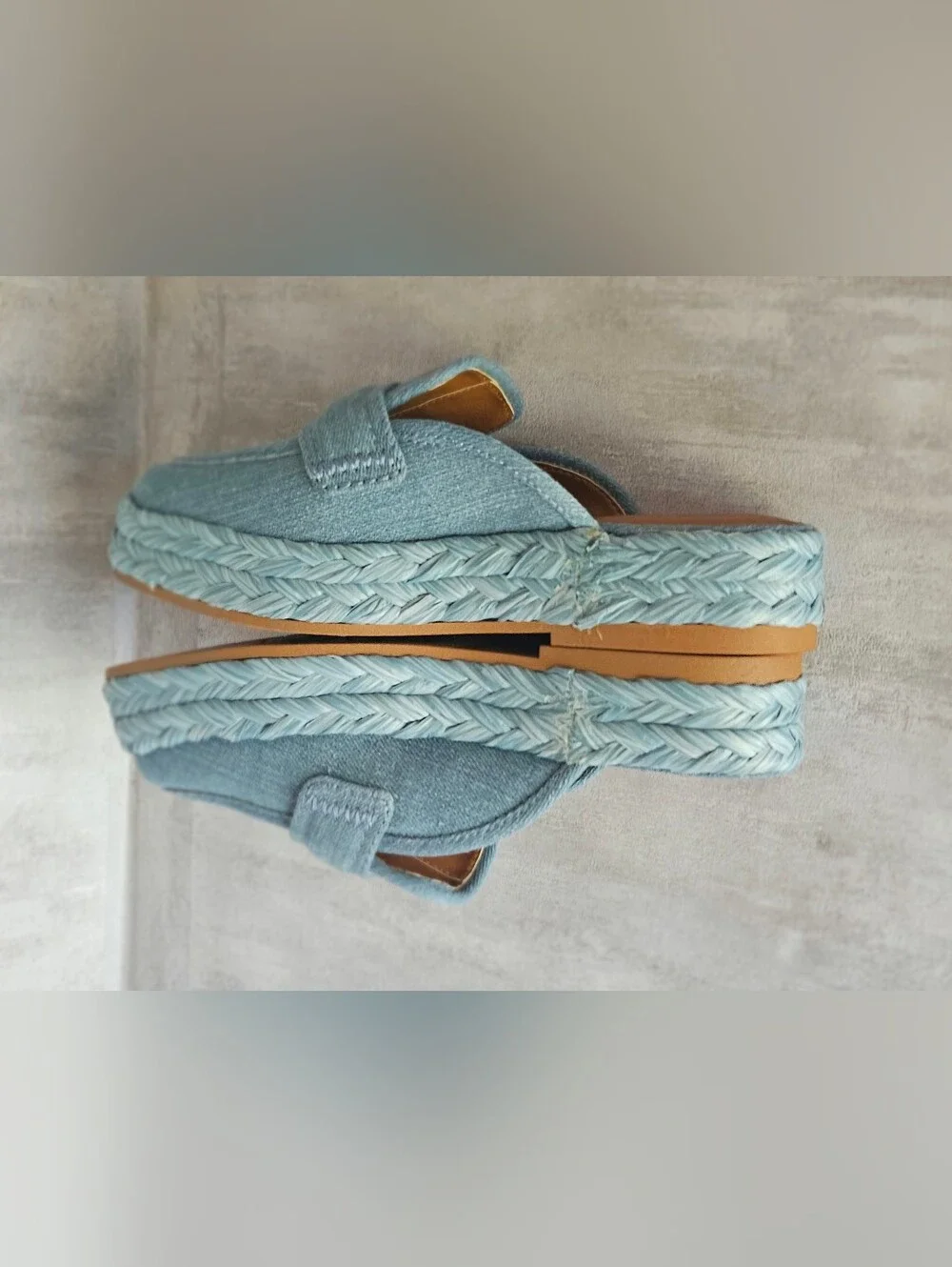 Zodiac Women's Gizelle Blue Denim Platform Espadrille Mules Slides Size 7